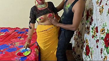 Holi colorido: celebração de fodida da Dever Bhabhi com áudio claro